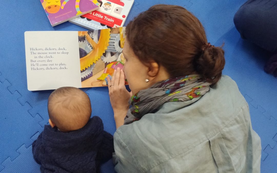 Tummy time with books